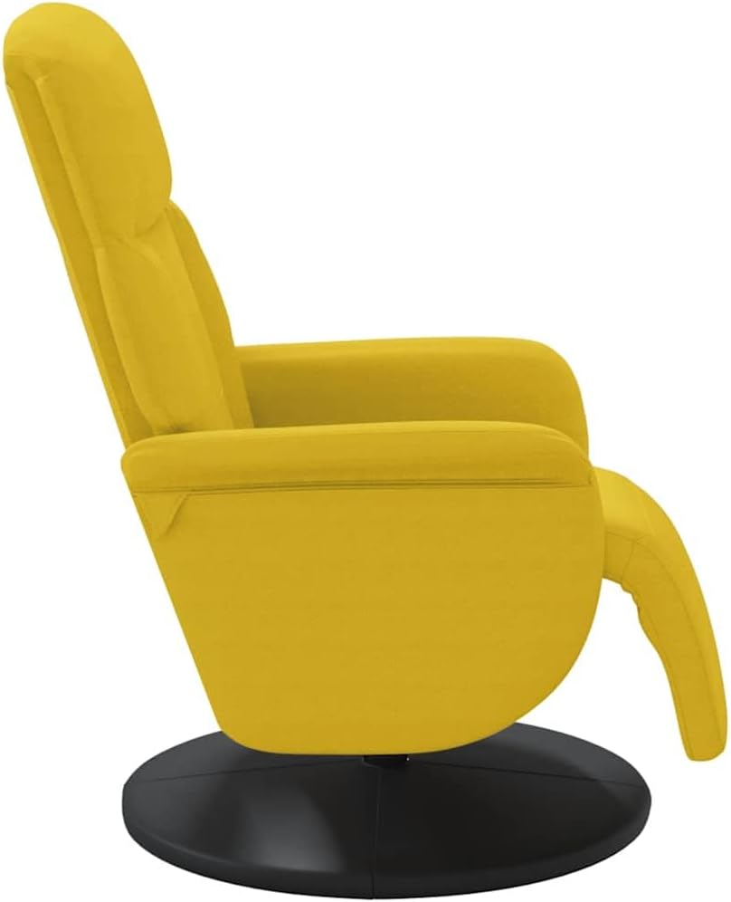 Relaxstoel met voeteneinde, geel, fluweel, tv-stoel met ligfunctie, enkele ligstoel, relaxstoel voor woonkamer, slaapkamer - QUORE