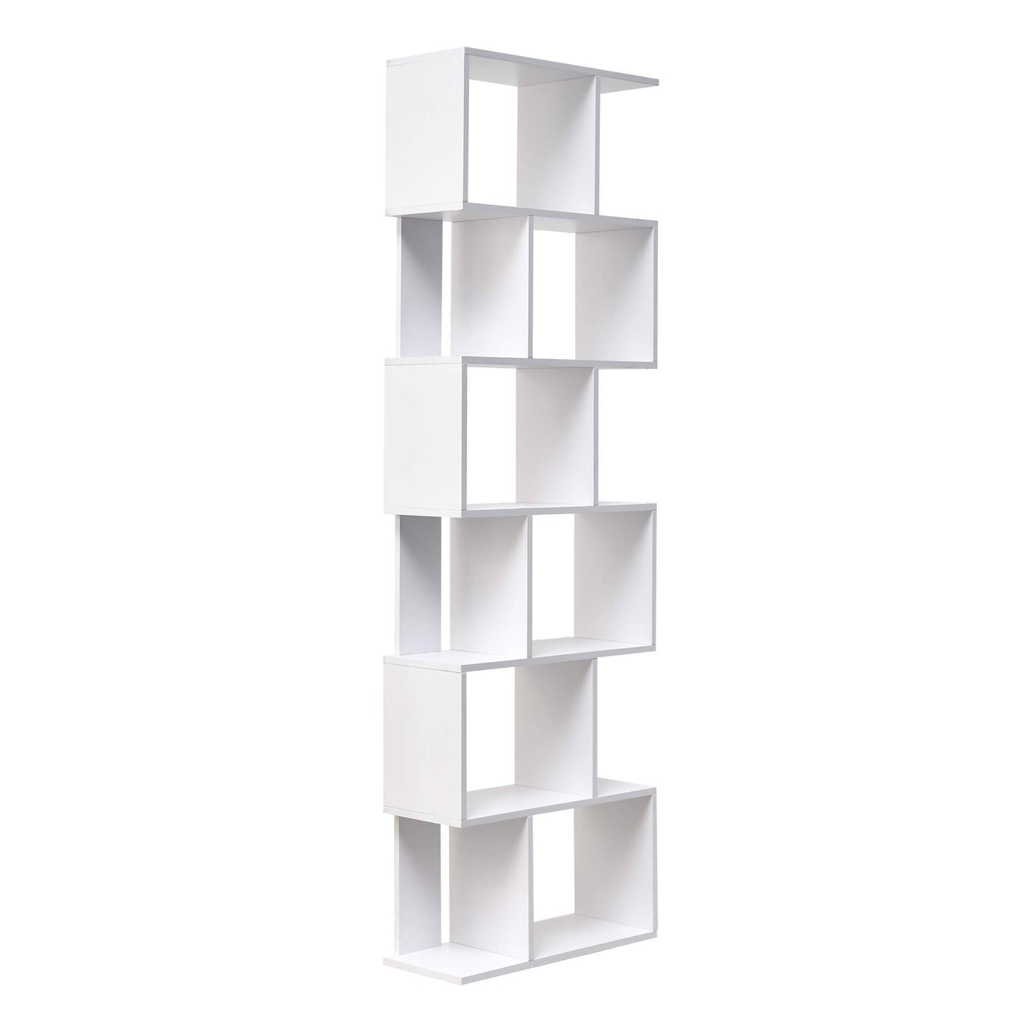 Witte Boekenkast – Boekenplank – Opbergkast – Rek – Vakkenkast – Modern Design – MDF Materiaal – 190x60x24 cm