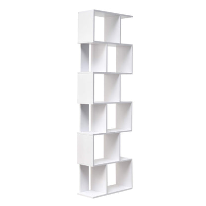 Witte Boekenkast – Boekenplank – Opbergkast – Rek – Vakkenkast – Modern Design – MDF Materiaal – 190x60x24 cm