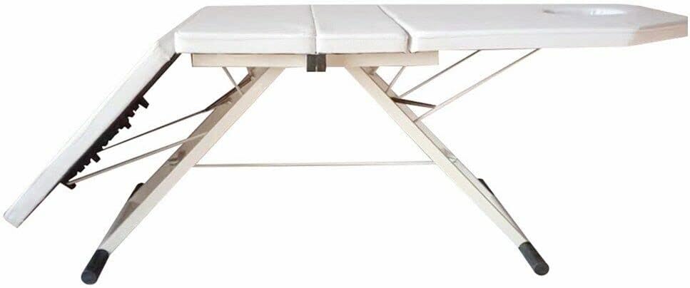 3-Zones Light Folding Chair Beauty Salon Spa Tattoo Bed Fold Zones Mobile Folding Massage Sofa Cosmetic Lounger Beauty Salon PVC Cosmetology Massage Chair Massage Table White - QUORE