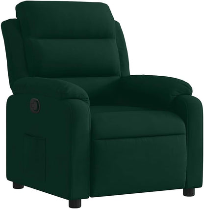 vidaXL Fauteuil verstelbaar fluweel donkergroen, leunstoel, relaxstoel, armstoel, relaxfauteuil, luie stoel, tv stoel, standenstoel, fauteuil stoel