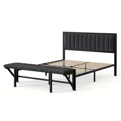 Bedframe – Tweepersoonsbed – Opbergbed – Gestoffeerd Bed – Slaapbank – Donkergrijs Fluwelen Bekleding – Inklapbare Zitbank – Hardhouten & IJzeren Frame – 140x200 cm