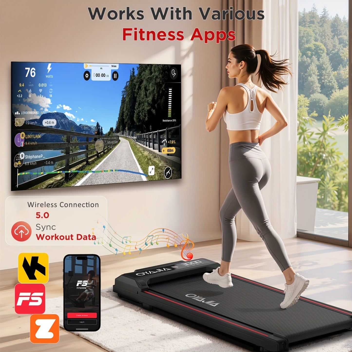 Loopband – Wandelband – Walking Pad – Treadmill – Hometrainer – Inklapbaar – 37,5x90 cm Loopvlak – Draadloze Afstandsbediening en App