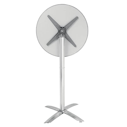 Bolero GR396 Flip Top Poseur Tafel, Roestvrijstaal, 600 mm doorsnee, Zilver