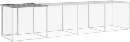 Kippenren – Kippenhok – Buitenren – Dierenren – Kippenkooi – Gegalvaniseerd Staal – Met Dak 404x98x90 cm