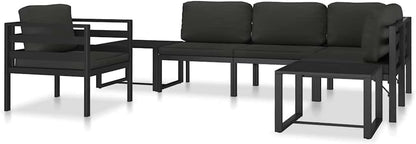 vidaXL Single Seat Sofa with Cushions Single Seat Sofa Sofa Furniture Seating Sofa Single Sofa Lounge Sofa Garden Bench Seating Sofa Aluminium Anthracite - QUORE