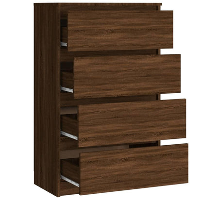 Dressoir – Sideboard – Kast – Ladekast – Opbergkast – Bruin Eikenlook – Hardhout – Compact 60x35x98,5 cm
