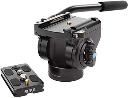 SIRUI AM-5V Fluid videokop, lichtgewicht, 360° panorama, draaibare kantelhoek met Arca Swiss snelkoppelingsplaat, draagkracht 3 kg, voor videocamera, DSLR-camera