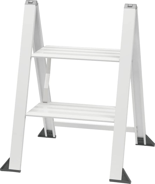 WIBE LADDERS, VIKINGSTEP Color, trapladder MIDI, 728402, extreem compacte trapladder in wit gelakt