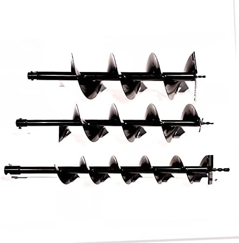 3 Auger Drill Attachments, 100/150/200 mm, Ideal for Excavation, Earth Drill, Hand Garden Drill, Earth Drill for Drill, Plant Drill, Digging Tool - QUORE