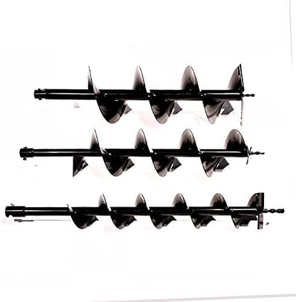 3 Auger Drill Attachments, 100/150/200 mm, Ideal for Excavation, Earth Drill, Hand Garden Drill, Earth Drill for Drill, Plant Drill, Digging Tool - QUORE