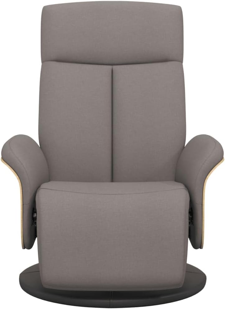 Relaxstoel met voeteneinde taupe stof tv-stoel met ligfunctie, enkele ligstoel, relaxstoel voor woonkamer, slaapkamer - QUORE