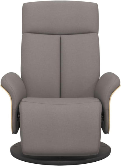 Relaxstoel met voeteneinde taupe stof tv-stoel met ligfunctie, enkele ligstoel, relaxstoel voor woonkamer, slaapkamer - QUORE