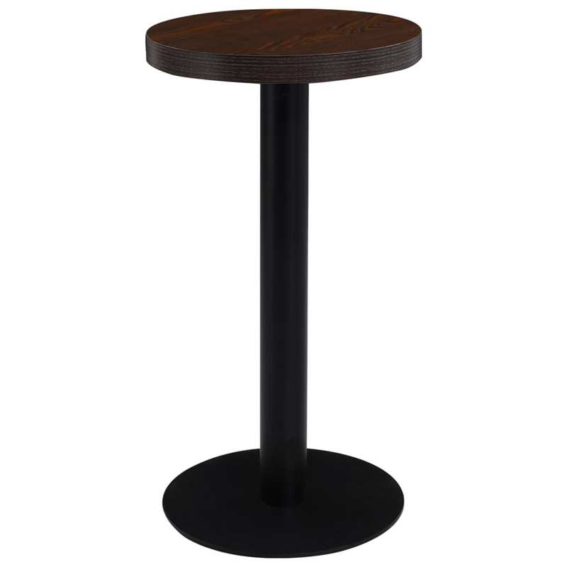 Bistrotic Dark Brown 40cm MDF Bistro Table - Modern Style, Durable & Practical, Easy to Clean with Damp Cloth, Perfect for Indoor/Outdoor Use, No Power Needed, Ideal for Dining or Decor, Dining Table | Modern Bistro Table | D