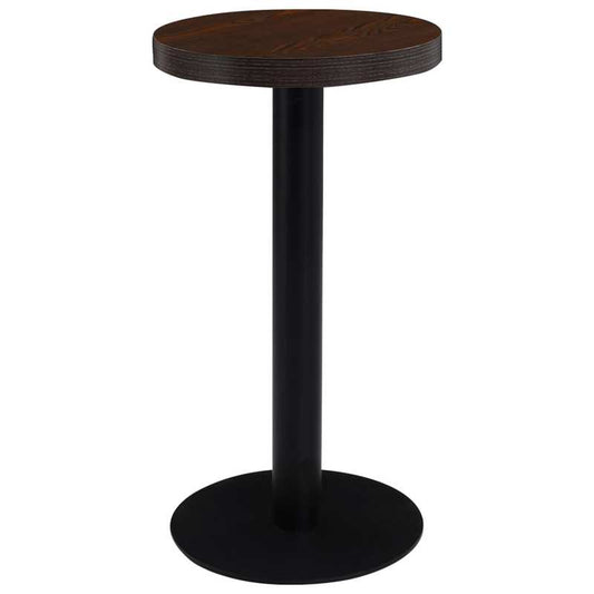 Bistrotic Dark Brown 40cm MDF Bistro Table - Modern Style, Durable & Practical, Easy to Clean with Damp Cloth, Perfect for Indoor/Outdoor Use, No Power Needed, Ideal for Dining or Decor, Dining Table | Modern Bistro Table | D