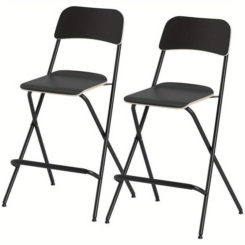 Barstoel – Barkruk – Keukenstoel – Counterstoel – Zwarte Barstoelen Set van 2 – Stevig Stalen Frame – Comfortabele Gevoerde Zitting