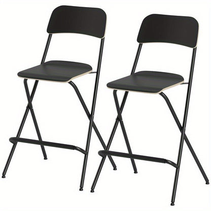 Barstoel – Barkruk – Keukenstoel – Counterstoel – Zwarte Barstoelen Set van 2 – Stevig Stalen Frame – Comfortabele Gevoerde Zitting