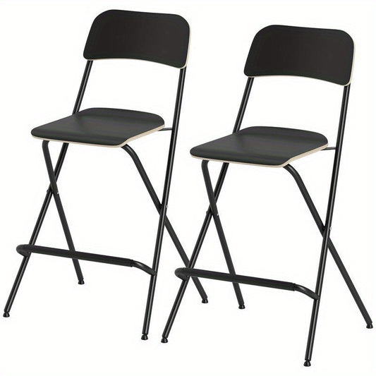 Barstoel – Barkruk – Keukenstoel – Counterstoel – Zwarte Barstoelen Set van 2 – Stevig Stalen Frame – Comfortabele Gevoerde Zitting
