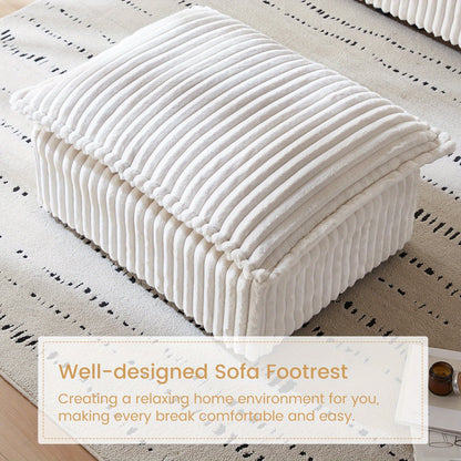 Poef – Voetenbank – Zitpoef – Hocker – Voetensteun – Beige – Compact Ruimtebesparend Design – Duurzaam en Comfortabel