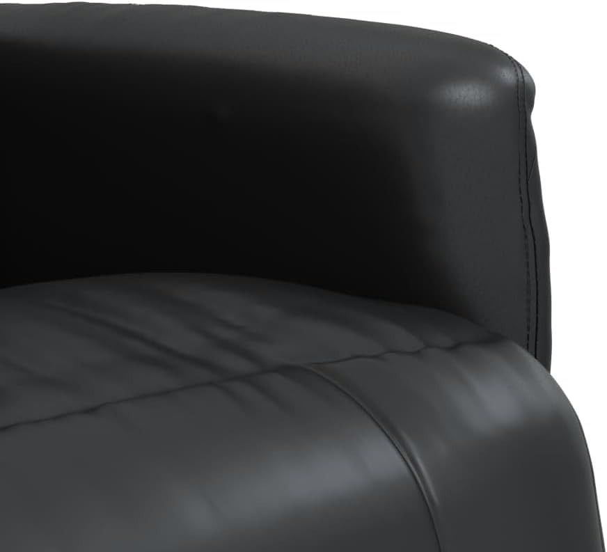 Fauteuil Verstelbaar Met Voetensteun – Relaxfauteuil – Leunstoel – Draaifauteuil – Tv Stoel – Zwart Kunstleer – 360 Graden Draaibaar – Stevig Multiplex Frame