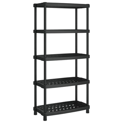 Opbergrek – Opbergrek – Stellingkast – Stellingrek – Rek – 5-laags – Zwart Polypropyleen – 93,5x45,5x194,5 cm – Duurzaam & Stijlvol