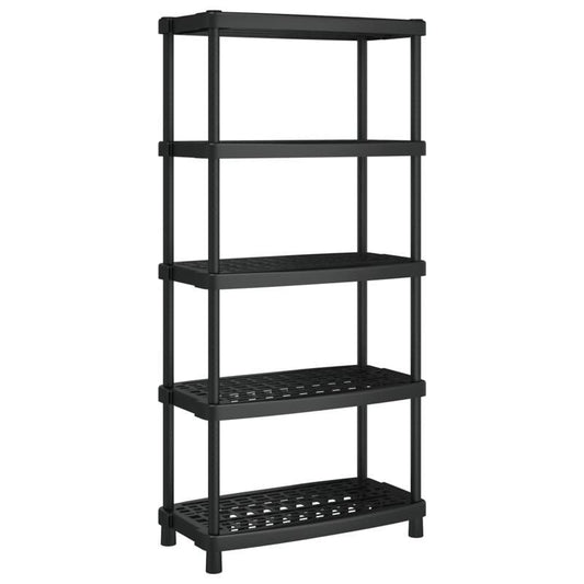 Opbergrek – Opbergrek – Stellingkast – Stellingrek – Rek – 5-laags – Zwart Polypropyleen – 93,5x45,5x194,5 cm – Duurzaam & Stijlvol