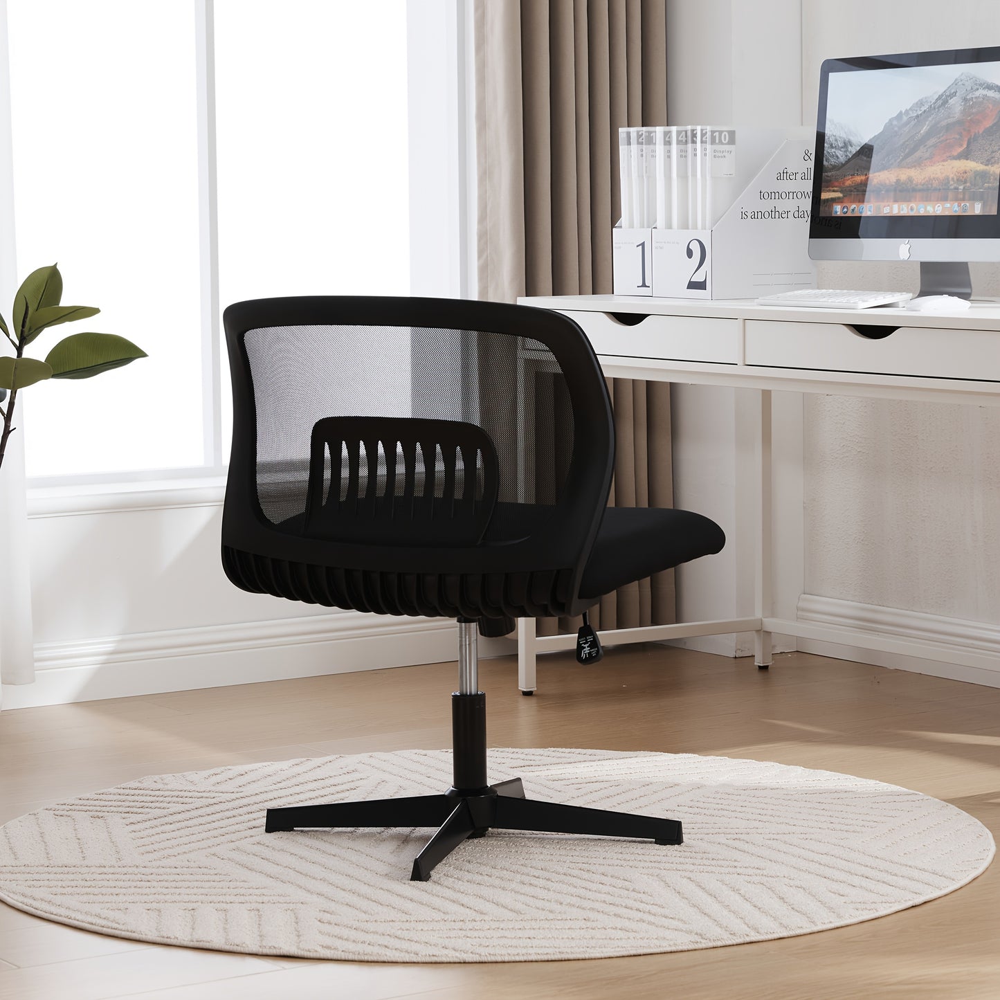 Ergonomische Bureaustoel – Bureaustoel – Computerstoel – Stoel Voor Bureau – Werkstoel – Verstelbare Hoogte – Kruisvormige Rugleuning – Comfortabele Schuimvulling – Zwart