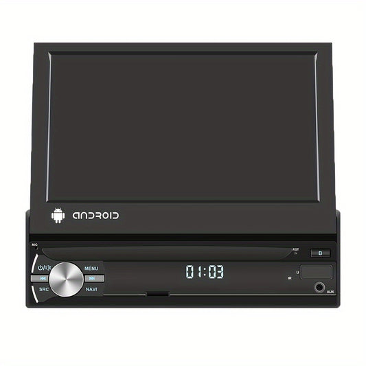 1-DIN Android Autoradio – 1-DIN Car Stereo – Inbouw Autoradio – Multimedia Autoradio – Navigatie Autoradio – 7-Inch Uitklapbaar HD Touchscreen – Draadloze Bluetooth Handsfree Met Achteruitrijcamera