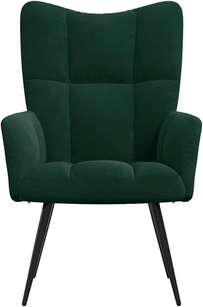 Relaxfauteuil – Relaxstoel – Fauteuil – Zetel – Lounge Chair – Donkergroen Velvet – Stalen Frame – Comfortabele Foam Vulling