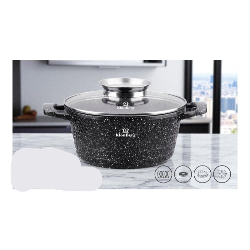 Pannenset – Kookpannen Set – Pan Set – Keukenpannen – Potten Set – 8-Delig Met Deksel – Marmeren Antiaanbaklaag – Geschikt Voor Alle Kookplaten – Inductie – Veilig & Duurzaam