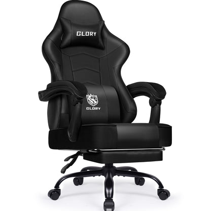 Gaming Chair, Ergonomic, Height-Adjustable, with Footrest, Adjustable Backrest – Ideal for Gaming and Working
