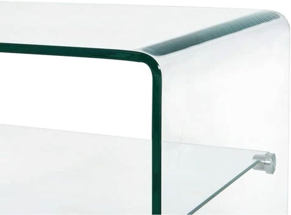 vidaXL Salontafel 50x45x33 cm gehard glas transparant