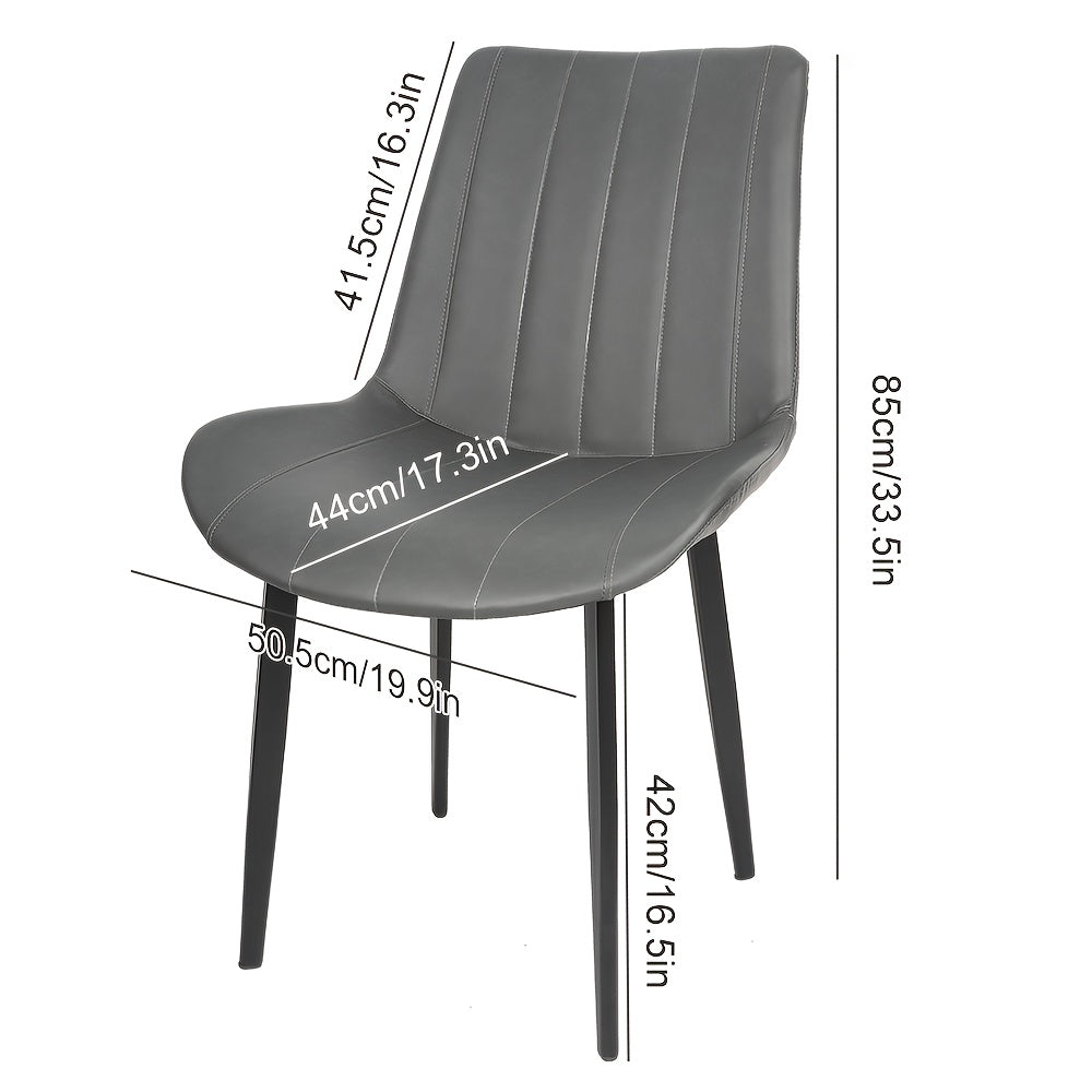 Set van 4 Eetkamerstoelen – Ergonomische Stoelen met Sponszitting en Metalen Poten – Modern Design voor Keuken, Woon- en Eetkamer, Hotelgebruik