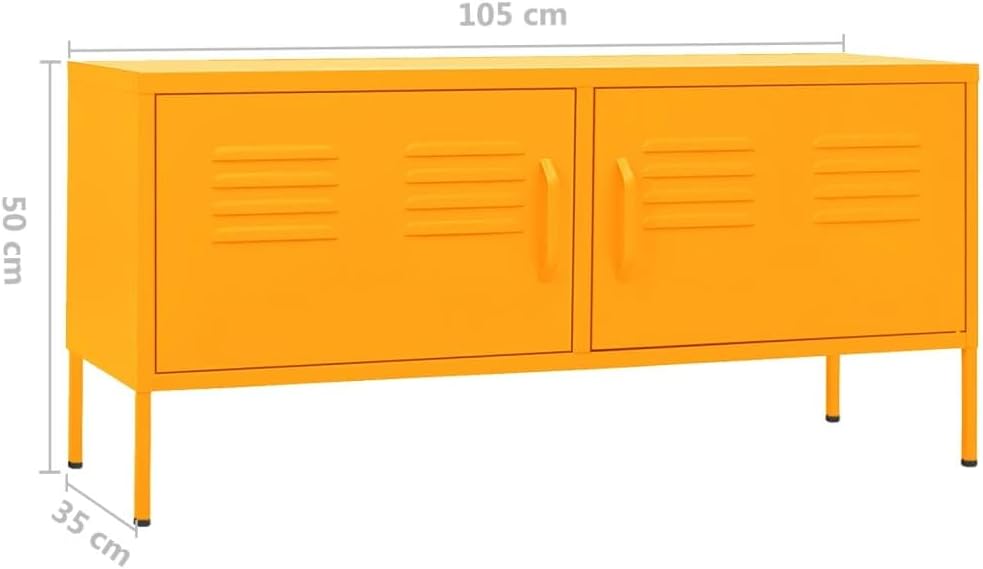 vidaXL TV cabinet 105x35x50cm steel mustard yellow, furniture set for TV