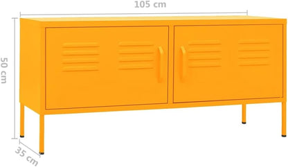 vidaXL TV cabinet 105x35x50cm steel mustard yellow, furniture set for TV