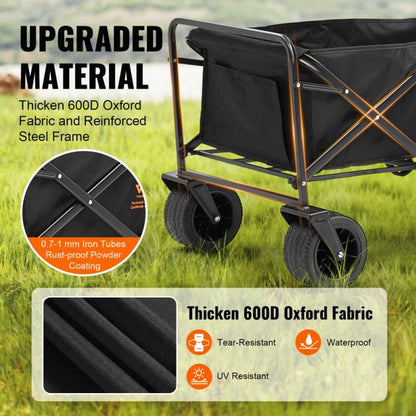 All Terrain Strandwagen – Strandkar – Vouwkar – Bolderkar – Boodschappenwagen – Draagkracht Tot 158 Kg – Stevige Brede Banden