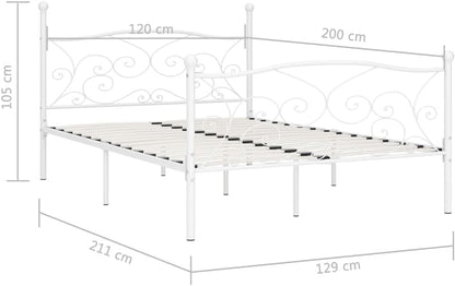 VidaXL Bedframe lattenbodem metaal 120x200 cm wit