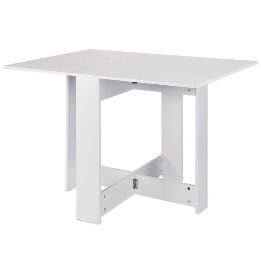 Eettafel – Tafel – Keukentafel – Diner tafel – Uitschuifbare tafel – Space-saving design – Wit met afgeronde hoeken – 103x76x73 cm – Eenvoudige montage