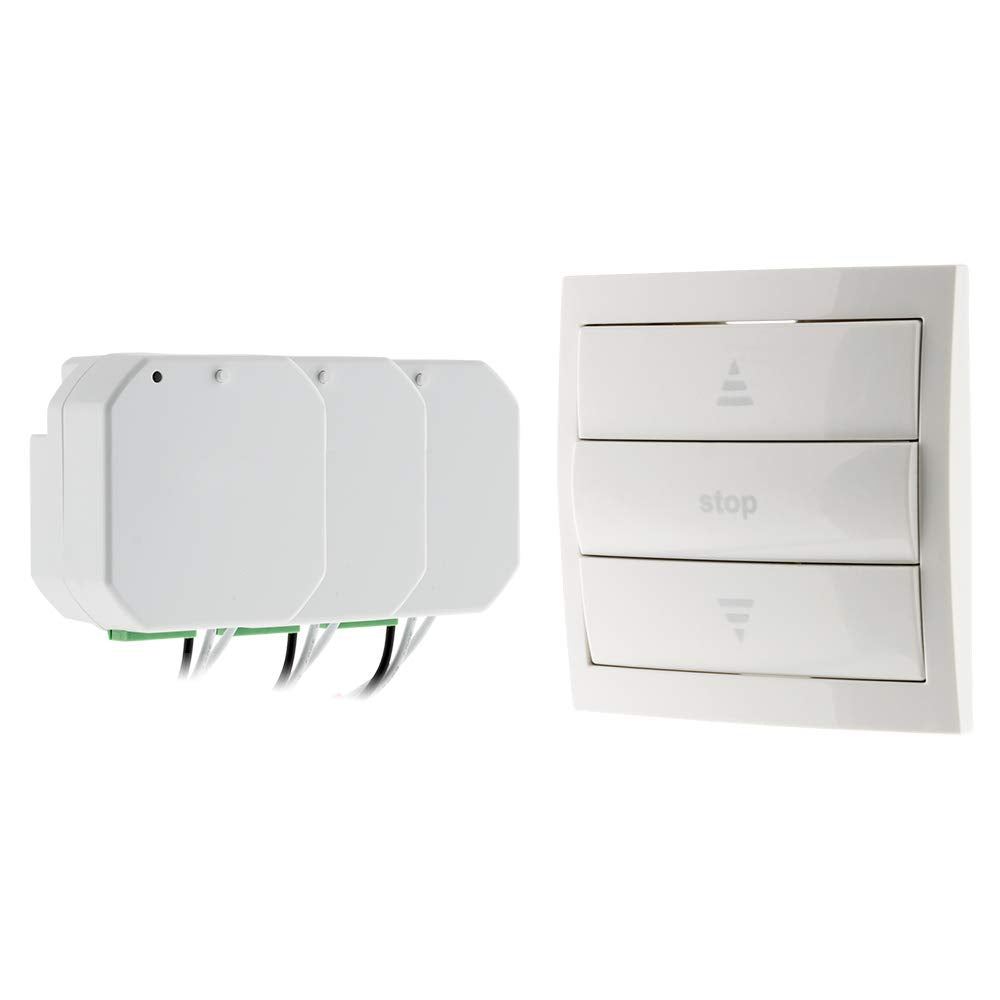 Otio - Afstandsbediend Rolluikpakket - Inclusief 1 Afstandsbediening + 3 Modules - Kunststof - Compatibel met OtioHome Gateway & Mobiele App, Gecentraliseerde Bediening voor 10 Apparaten - Wit