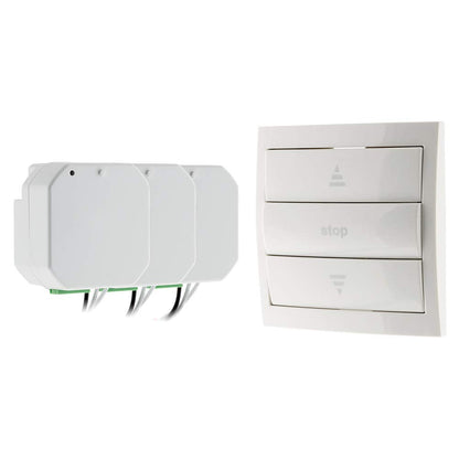 Otio - Afstandsbediend Rolluikpakket - Inclusief 1 Afstandsbediening + 3 Modules - Kunststof - Compatibel met OtioHome Gateway & Mobiele App, Gecentraliseerde Bediening voor 10 Apparaten - Wit