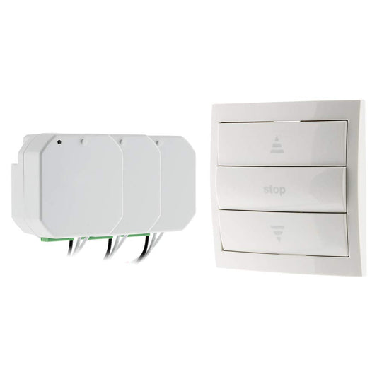 Otio - Afstandsbediend Rolluikpakket - Inclusief 1 Afstandsbediening + 3 Modules - Kunststof - Compatibel met OtioHome Gateway & Mobiele App, Gecentraliseerde Bediening voor 10 Apparaten - Wit