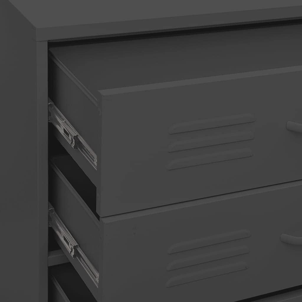vidaXL Chest of drawers 80x35x101.6 cm steel anthracite coloured
