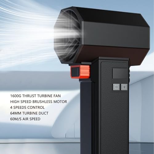 X64 Elektrische Luchtstofzuiger, 4 Snelheden 64 Mm 50.000 Rpm 1600 G Stuwkracht Geleide Gewelddadige Ventilator Luchtblazer Superjetventilator, Snel Opladende Jetdroogblazer voor
