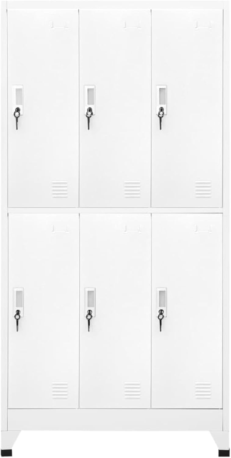 Gecheer Cabinet cabinet cabinet filing cabinet metal cabinet office cabinet metal locker saddle cabinet with 6 compartments 6 doors multifunctional cabinet 90 x 45 x 180 cm (W x D x H) with plastic - QUORE