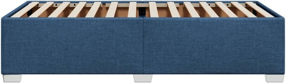 Bedframe – Bedbodem – Slaapkamerbed – Logeerbed – Eenpersoonsbed – Polyester Bekleding – Lattenbodem 90x190 cm – Stevige Kunststof Poten