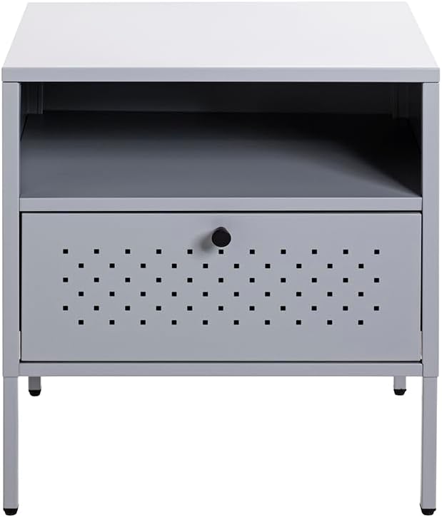 HAKU Console grijs, metaal - Maat: B 45 cm x H 50 cm x D 35 cm, Stijl: Modern