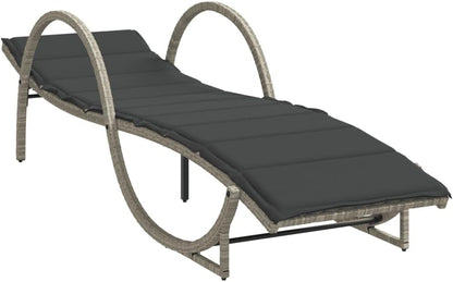 Sun Loungers 2 Pieces with Table Light Grey Poly Rattan Sun Lounger Garden Lounger Outdoor Sun Lounger Outdoor Sun Lounger Sun Lounger Garden - QUORE