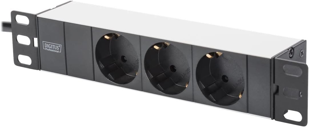 DIGITUS 10-inch set - netwerkkast 9 U SOHO serie grijs - plank - contactdoosstrip - 8-poorts patchpaneel - 8-poorts gigabit switch