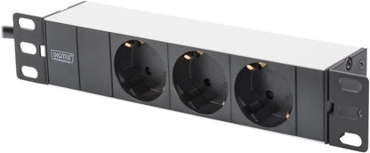 DIGITUS 10-inch set - netwerkkast 9 U SOHO serie grijs - plank - contactdoosstrip - 8-poorts patchpaneel - 8-poorts gigabit switch