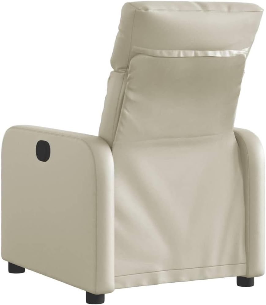 Elektrisch Verstelbare Fauteuil – Relaxstoel – Leren Stoel – Elektrische Relaxfauteuil – Kunstleer Fauteuil – 135 Graden Verstelling – Crèmekleurig Kunstleer